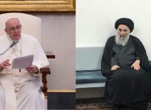 پاپ فرانسیس با آیت الله سیستانی در نجف اشرف ملاقات کرد
