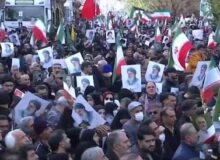 عزم راسخ ملت برای مقابله با آمریکای جنایتکار در تشییع شهدای امنیت تهران